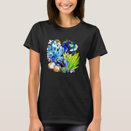 マンダリンゴビー サンゴ 海水魚 水槽 アクアリウム L Tシャツ (正面)