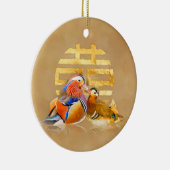 マンダリンダックスとダブルハピネスのシンボル セラミックオーナメント (右)