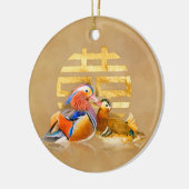 マンダリンダックスとダブルハピネスのシンボル セラミックオーナメント (左)