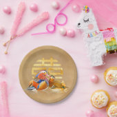 マンダリンダックスとダブルハピネスのシンボル ペーパープレート (パーティー)