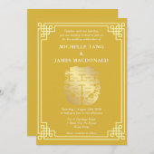 マンダリンダックス&ダブルハピネス中国のズ結婚 招待状 (正面/裏面)