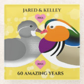 マンダリンダックズロベバード任意の記念日 ガラスコースター (正面)