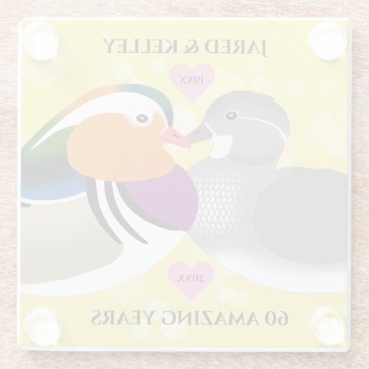 マンダリンダックズロベバード任意の記念日 ガラスコースター (裏面)