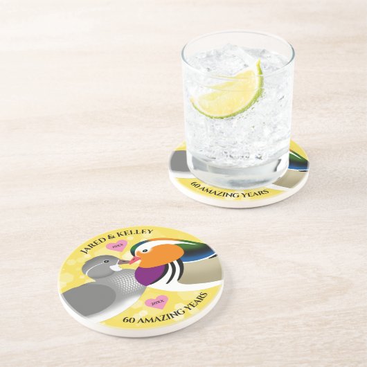 マンダリンダックズロベバード任意の記念日 コースター (側面)