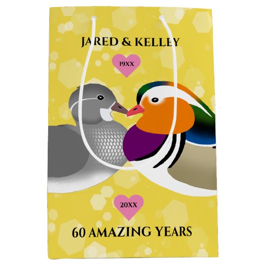 マンダリンダックズロベバード任意の記念日 ミディアムペーパーバッグ (正面)