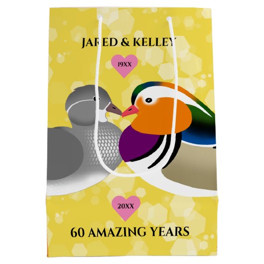 マンダリンダックズロベバード任意の記念日 ミディアムペーパーバッグ (裏面)