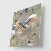 マンダリンダック スクエア壁時計 (傾斜)