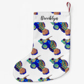 マンダリンフィッシュ漫画イラストレーション スモールクリスマスストッキング (裏面)