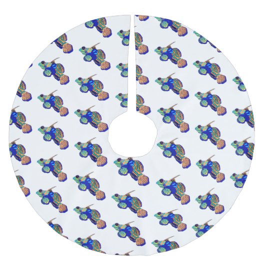 マンダリンフィッシュ漫画イラストレーション ブラッシュドポリエステルツリースカート (正面)