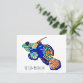 マンダリンフィッシュ漫画イラストレーション ポストカード (スタンド正面)