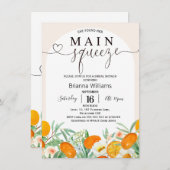 マンダリンフローラアーチメインスクイーズブライダルシャワー 招待状 (正面/裏面)