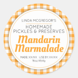 マンダリンマーマレード丸いジャム瓶の食品ラベル ラウンドシール