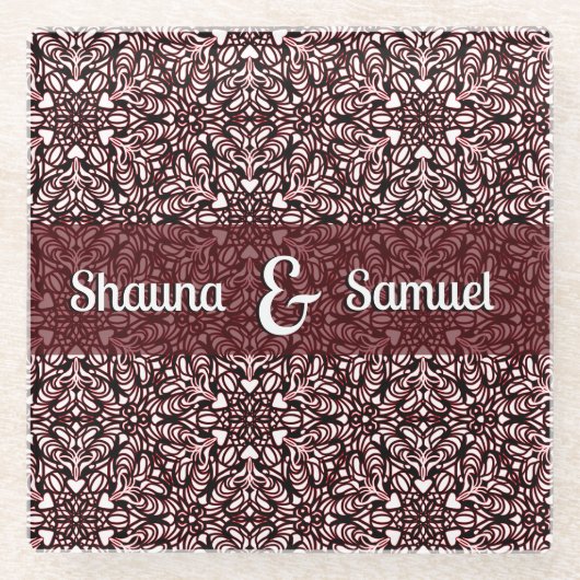 マンダルハート ガラスコースター (正面)