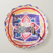 マンダルブラッシュポリエステルラウンドスロークッション41 cm ラウンドクッション (裏面)