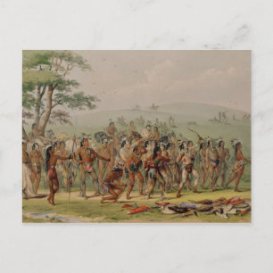 マンダンアーチェリーコンテスト, c.1832 ポストカード