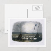 マンダンインディアンの提供,プレート14 from Volu ポストカード (正面/裏面)