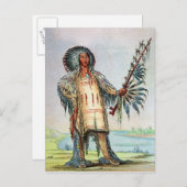 マンダンインディアンハナタフムア、ウルフチーフ ポストカード (正面/裏面)