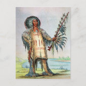 マンダンインディアンハナタフムア、ウルフチーフ ポストカード (正面)