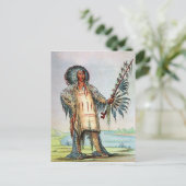 マンダンインディアンハナタフムア、ウルフチーフ ポストカード (スタンド正面)