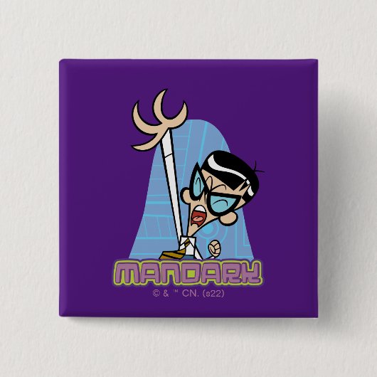 マンダークキャラクター名グラフィック 缶バッジ (正面)