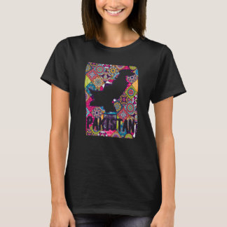 マンダールのパキ伝統的スタンカラフルプの地図 Tシャツ