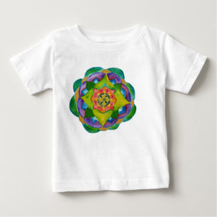 マンダ絵画ラの乳児Tシャツホワイト ベビーTシャツ