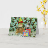 マンチの誕生日の願い – シャム猫/子猫 カード (黄色い花)