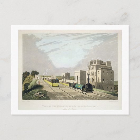 マンチェスターとリバプール鉄道の景色を見る ポストカード (正面)
