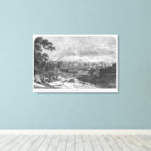 マンチェスターのビュー、T.Gustyneによる彫刻 キャンバスプリント (インサイチュ (ウッドフロア))