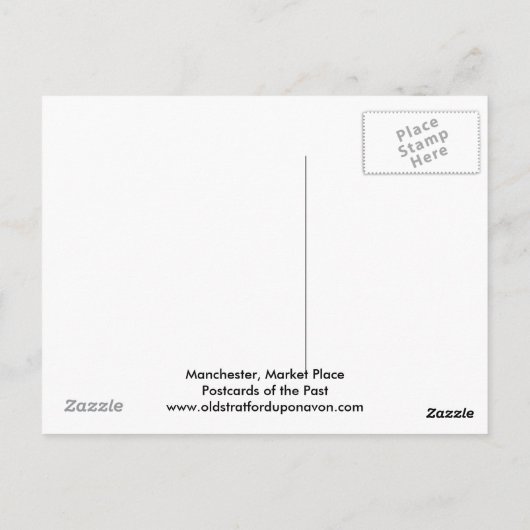 マンチェスターのマーケットプレイス ポストカード (裏面)