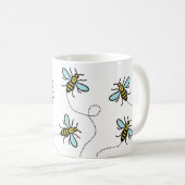 マンチェスターの働きバチのクラシックで白いマグ コーヒーマグカップ (正面右)