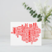 マンチェスターの赤素晴らし型地図 ポストカード (スタンド正面)