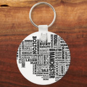 マンチェスターの黒素晴らし型地図 キーホルダー (正面)