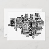 マンチェスターの黒素晴らし型地図 ポストカード (正面/裏面)