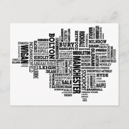 マンチェスターの黒素晴らし型地図 ポストカード