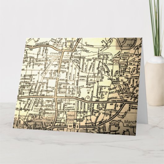 マンチェスターのCTのヴィンテージの地図 カード (正面)