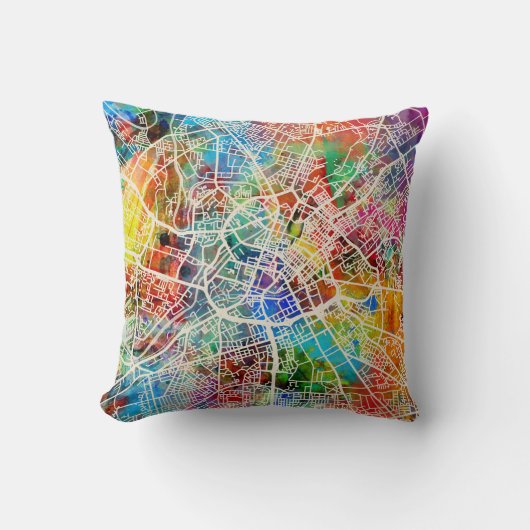 マンチェスターイギリスの通り都市地図 クッション (正面)