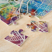 マンチェスターイギリスの通り都市地図 ジグソーパズル (側面)