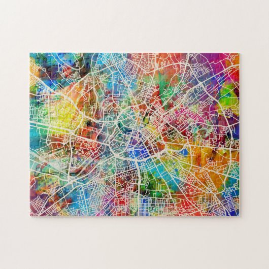 マンチェスターイギリスの通り都市地図 ジグソーパズル (横)