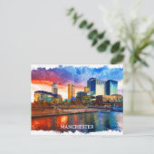 マンチェスターイングランドシティパノラマビュー ポストカード (スタンド正面)