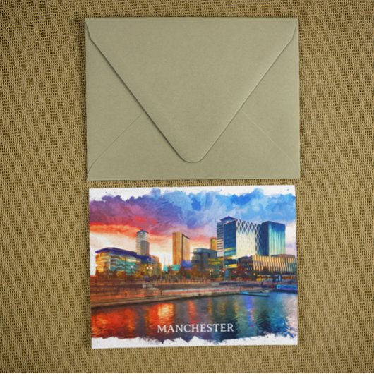 マンチェスターイングランドシティパノラマビュー ポストカード