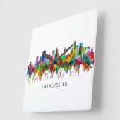 マンチェスターイングランドスカイライン スクエア壁時計 (傾斜)