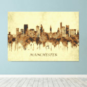 マンチェスターイングランド都市景観 キャンバスプリント (インサイチュ (ウッドフロア))