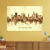 マンチェスターイングランド都市景観 キャンバスプリント (インサイチュ (リビング))