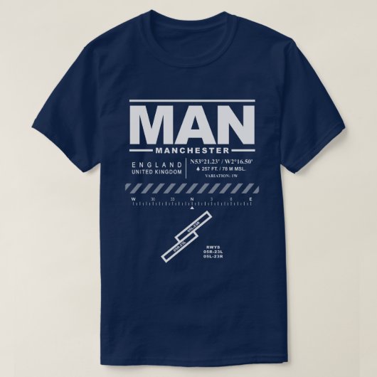 マンチェスターエアポートマンTシャツ Tシャツ (デザイン正面)