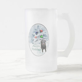 マンチェスターテリアクリスマスギフト フロストグラスビールジョッキ