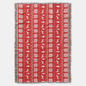 マンチェスターテリアドッグシルエット赤クリスマスシルエット スローブランケット (正面縦)