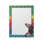 マンチェスターテリアーカラフルドッグポーパターン ノートパッド (回転)