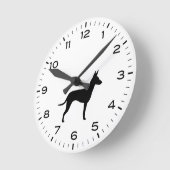 マンチェスターテリアードッグブリードシルエット ラウンド壁時計 (傾斜)