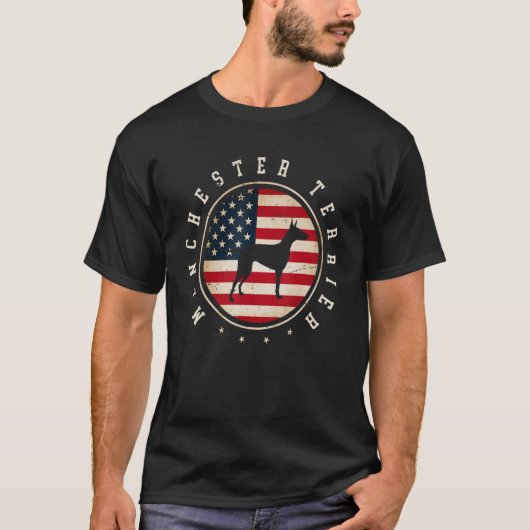 マンチェスターテリアーUsa国旗4th 7月ドッグママパパ Tシャツ (正面)